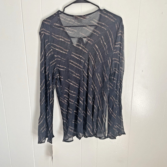 Sheer Tie Blouse Ethereal Boho Whimsigoth Y2K Fairy Grunge Top L NWT Romantic - Picture 3 of 10